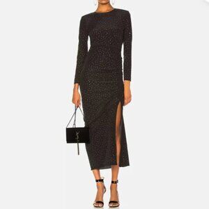 Veronica Beard Size 8 Amara Sequin Long Sleeve Silk Ruched Dress